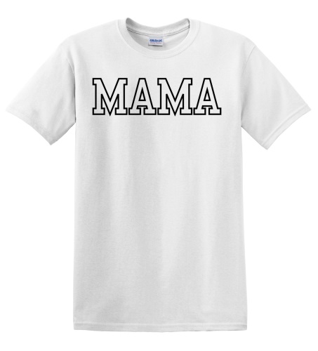 Epic Adult/Youth MAMA varsity sports biggest fan black Cotton Graphic T-Shirts. Free shipping.  Some exclusions apply.