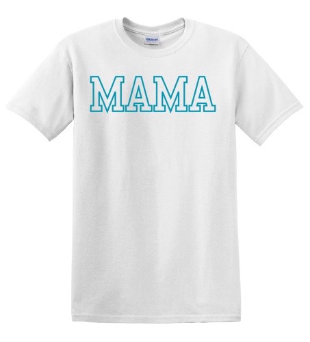 Epic Adult/Youth MAMA varsity sports biggest fan blue Cotton Graphic T-Shirts. Free shipping.  Some exclusions apply.