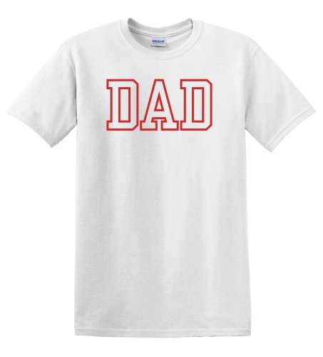 Epic Adult/Youth DAD varsity sports biggest fan red Cotton Graphic T-Shirts. Free shipping.  Some exclusions apply.