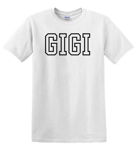 Epic Adult/Youth GIGI varsity sports biggest fan blk Cotton Graphic T-Shirts. Free shipping.  Some exclusions apply.