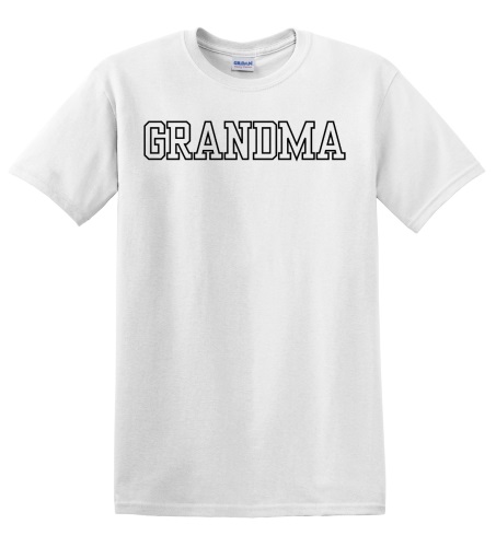 Epic Adult/Youth GRANDMA varsity sports biggest fan blk Cotton Graphic T-Shirts. Free shipping.  Some exclusions apply.