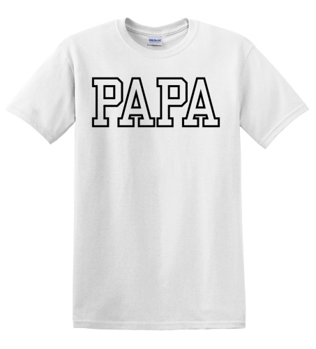 Epic Adult/Youth PAPA varsity sports biggest fan blk Cotton Graphic T-Shirts. Free shipping.  Some exclusions apply.