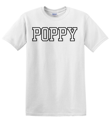 Epic Adult/Youth POPPY varsity sports biggest fan blk Cotton Graphic T-Shirts. Free shipping.  Some exclusions apply.