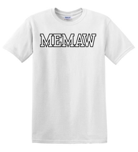 Epic Adult/Youth MEMAW varsity sports biggest fan blk Cotton Graphic T-Shirts. Free shipping.  Some exclusions apply.