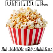 Epic Ladies I'm Here for the Comments Popcorn Meme V-Neck Graphic T-Shirts