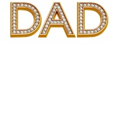 Epic Ladies DAD Gold Bling Diamond Style Print V-Neck Graphic T-Shirts