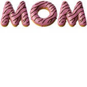 Epic Ladies Donuts with MOM Doughnuts Pink Chocolate V-Neck Graphic T-Shirts