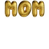 Epic Ladies MOM Puffy Balloon Gold Bling Style Print V-Neck Graphic T-Shirts