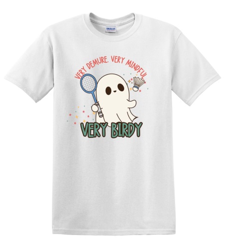 Epic Adult/Youth Very Cutesy Ghosties Birdy Badminton Cotton Graphic T-Shirts. Free shipping.  Some exclusions apply.