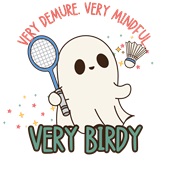 Epic Ladies Very Cutesy Ghosties Birdy Badminton V-Neck Graphic T-Shirts