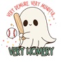 Epic Adult/Youth Very Cutesy Ghosties Hit Homer Baseball Cotton Graphic T-Shirts