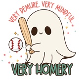 Epic Ladies Very Cutesy Ghosties Hit Homer Baseball V-Neck Graphic T-Shirts