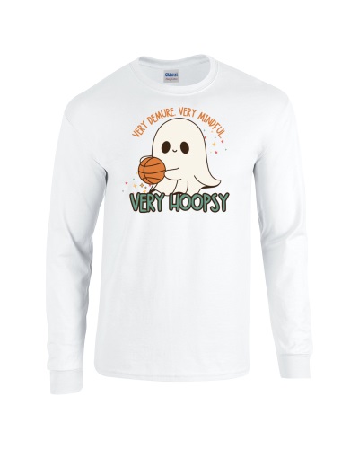 Epic Very Cutesy Ghosties Basketball Hoops Long Sleeve Cotton Graphic T-Shirts. Free shipping.  Some exclusions apply.