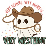 Epic Ladies Very Cutesy Ghosties Western Country V-Neck Graphic T-Shirts