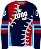 Custom Shooting Shirt - Sublimated "Baseball" Long-Sleeve Unisex Crew Tee