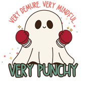 Epic Ladies Very Cutesy Ghosties Boxing Punch V-Neck Graphic T-Shirts