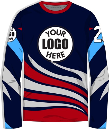 Custom Shooting Shirt - Sublimated "Fire" Long-Sleeve Unisex Crew Tee