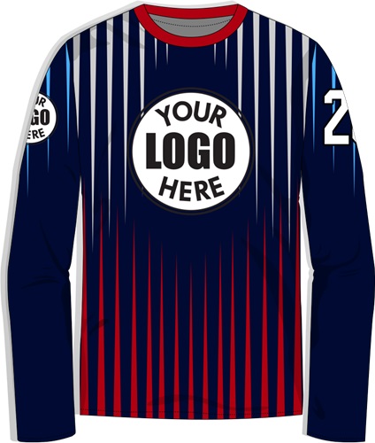 Custom Shooting Shirt - Sublimated "Rays" Long-Sleeve Unisex Crew Tee