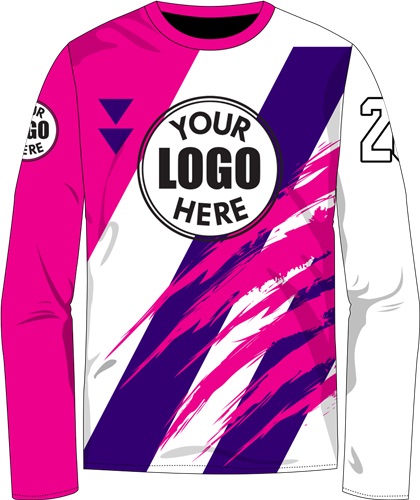 Unisex Crew Scratched Cool Performance Long Sleeve Sublimated Jersey