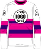 Unisex Crew Horizontal Stripes Cool Performance Long Sleeve Sublimated Jersey