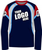 Custom Shooting Shirt - Sublimated "Swoop" Long-Sleeve Unisex Crew Tee