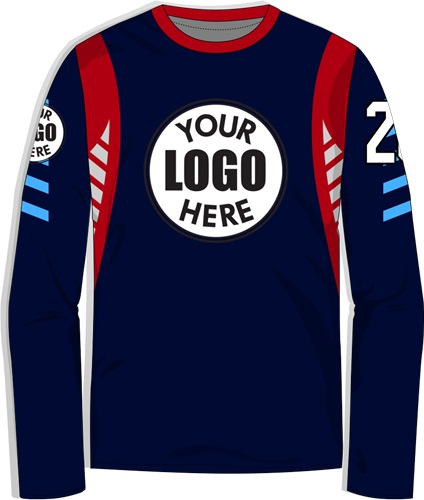 Custom Shooting Shirt - Sublimated "TrackerUnit" Long-Sleeve Unisex Crew Tee