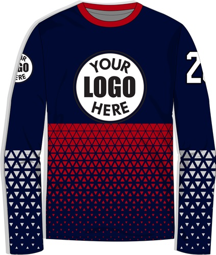 Custom Shooting Shirt - Sublimated "Triangles" Long-Sleeve Unisex Crew Tee