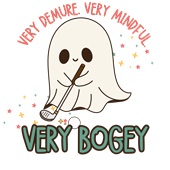 Epic Ladies Very Cutesy Ghosties Golf Bogey V-Neck Graphic T-Shirts