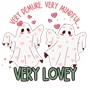 Epic Adult/Youth Very Cutesy Ghosties Love Valetines Cotton Graphic T-Shirts