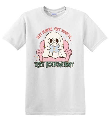 Epic Adult/Youth Very Cutesy Ghosties Read Books Bookworm Cotton Graphic T-Shirts. Free shipping.  Some exclusions apply.