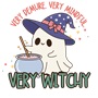 Epic Very Cutesy Ghosties Witchy Spooky Long Sleeve Cotton Graphic T-Shirts