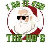 Epic Ladies I Do It For The Ho's Santa Christmas V-Neck Graphic T-Shirts