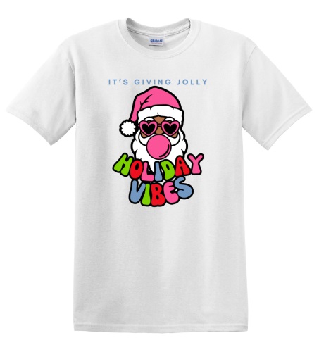 Epic Adult/Youth It's Giving Jolly Holiday Vibes Cotton Graphic T-Shirts. Free shipping.  Some exclusions apply.