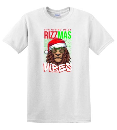 Epic Adult/Youth It's Giving Jolly Rizzmas Vibes Cotton Graphic T-Shirts. Free shipping.  Some exclusions apply.