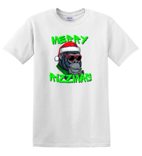 Epic Adult/Youth Merry Rizzmas Skibidi Christmas Gorilla Cotton Graphic T-Shirts. Free shipping.  Some exclusions apply.