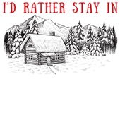Epic Ladies I'd Rather Stay In Cozy Cabin Winter V-Neck Graphic T-Shirts