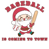 Epic Adult/Youth Baseball Is Coming To Town Santa Cotton Graphic T-Shirts