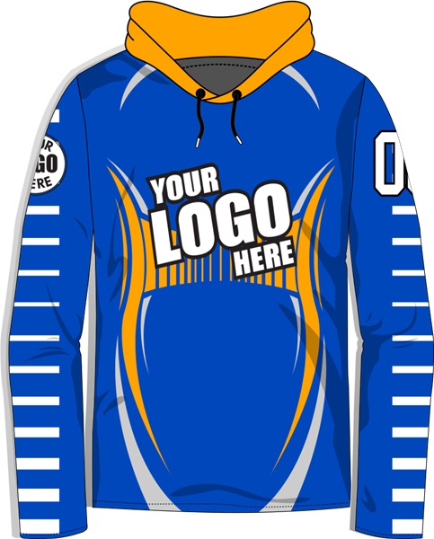 Long-Sleeve Sublimated Hood Tee - Custom "Alien" Cool Performance Unisex Warmup Gear