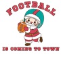 Epic Adult/Youth Football Is Coming To Town Santa Cotton Graphic T-Shirts