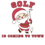 Epic Ladies Golf Is Coming To Town Santa V-Neck Graphic T-Shirts