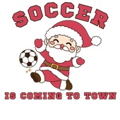 Epic Adult/Youth Soccer Is Coming To Town Santa Cotton Graphic T-Shirts