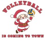 Epic Volleyball Is Coming To Town Santa Long Sleeve Cotton Graphic T-Shirts