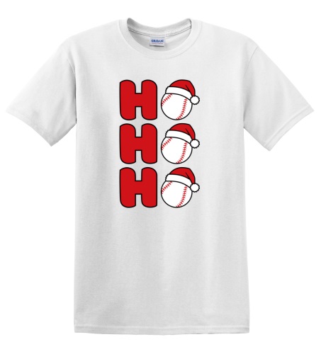 Epic Adult/Youth Baseball Ho Ho Ho Christmas Greetings Cotton Graphic T-Shirts. Free shipping.  Some exclusions apply.