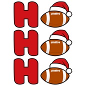 Epic Adult/Youth Football Ho Ho Ho Christmas Greetings Cotton Graphic T-Shirts