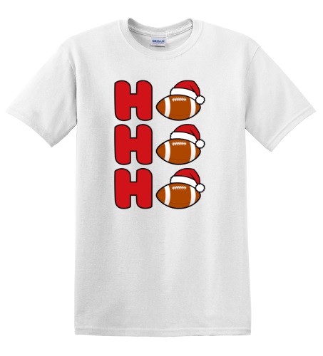 Epic Adult/Youth Football Ho Ho Ho Christmas Greetings Cotton Graphic T-Shirts. Free shipping.  Some exclusions apply.