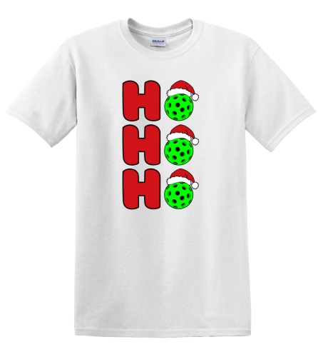 Epic Adult/Youth Pickleball Ho Ho Ho Christmas Greetings Cotton Graphic T-Shirts. Free shipping.  Some exclusions apply.