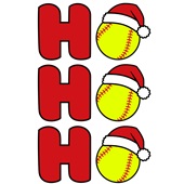 Epic Adult/Youth Softball Ho Ho Ho Christmas Greetings Cotton Graphic T-Shirts