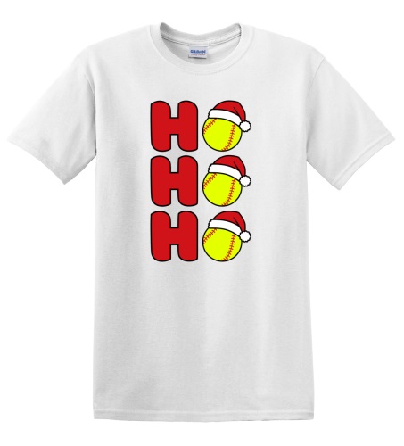 Epic Adult/Youth Softball Ho Ho Ho Christmas Greetings Cotton Graphic T-Shirts. Free shipping.  Some exclusions apply.