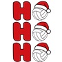 Epic Ladies Volleyball Ho Ho Ho Christmas Greetings V-Neck Graphic T-Shirts