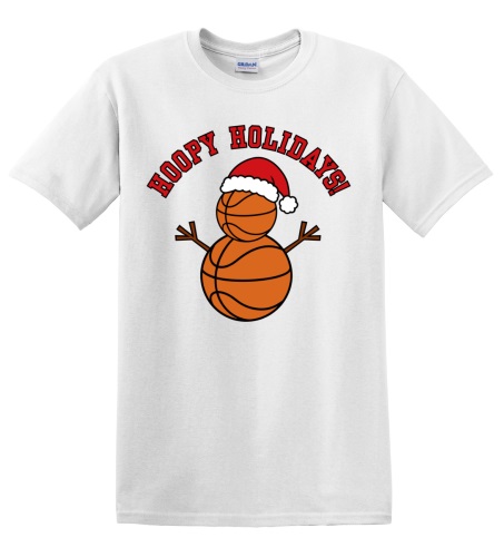 Epic Adult/Youth Hoopy Holidays Basketball Snowman Cotton Graphic T-Shirts. Free shipping.  Some exclusions apply.